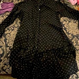Black and gray polka dot dress. Light weight, long sleeved, size small.